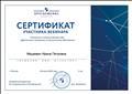 Сертификат участника вебинара "Готовимся к новому учебному году: эффективные программы по дошкольному образованию", 2020