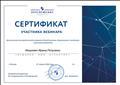 Сертификат участника вебинара "Диагностика познавательного развития детей раннего, дошкольного и младшего школьного возраста", 2020 Сертификат участника вебинара "Диагностика познавательного развития детей раннего, дошкольного и младшего школьного возраста", 2020